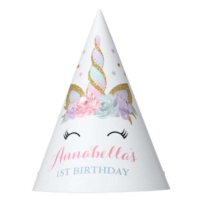 Unicorn Party Hat Magical Unicorn Birthday Party (Front)