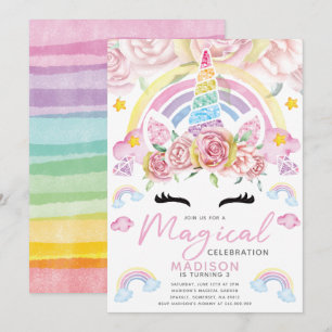 Unicorn Party Magical Birthday Invitation