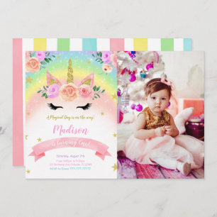 Unicorn Party Photo Invitation