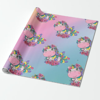 Unicorn Party rainbow pride Wrapping Paper 