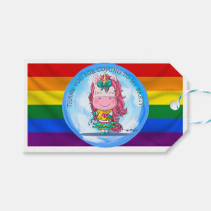 Unicorn Party Rainbow Thank you Gift Tags