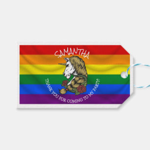 Unicorn Party Rainbow Thank you Gift Tags