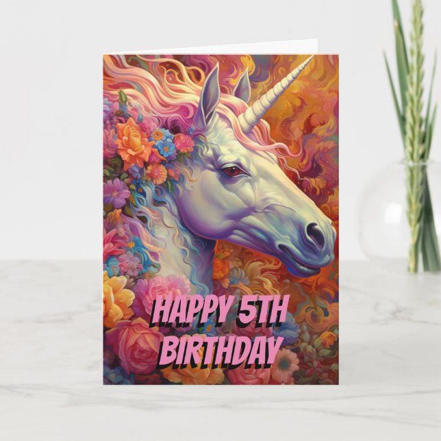 Unicorn party sweet birthday card (Front)