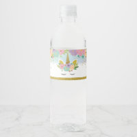 Unicorn Party Water Bottle Label
