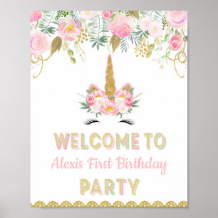 Unicorn Party Welcome Sign