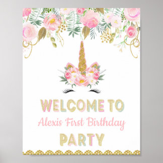 Unicorn Party Welcome Sign