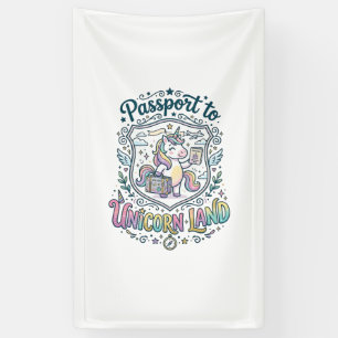 Unicorn Passport to Unicorn Land White Background  Banner