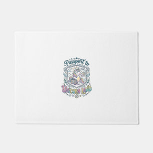 Unicorn Passport to Unicorn Land White Background  Doormat