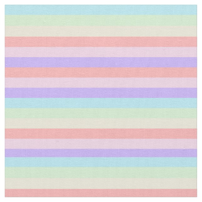 Unicorn Pastel Candy Coloured Striped Fabric (Close Up)