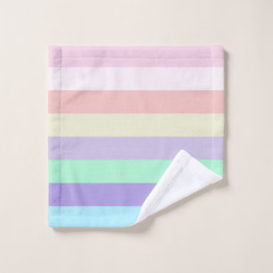 Unicorn Pastel Color Stripes  Bath Towel Set