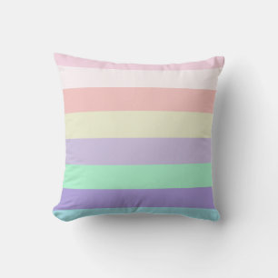 Unicorn Pastel Colour Stripes Cushion