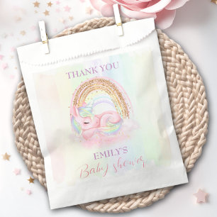 Unicorn Pastel Gold Rainbow Baby Shower Favour Bags