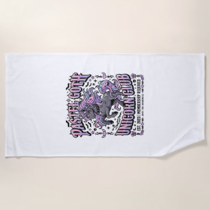Unicorn Pastel Goth Unicorn Club Commercial Sticke Beach Towel