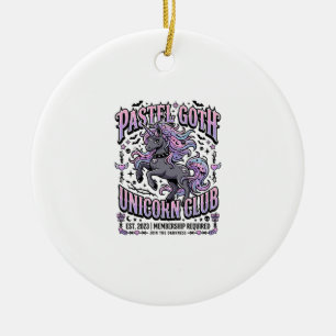 Unicorn Pastel Goth Unicorn Club Commercial Sticke Ceramic Tree Decoration