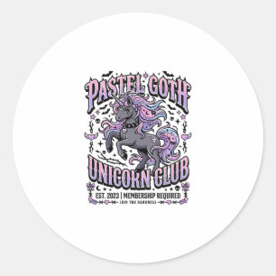 Unicorn Pastel Goth Unicorn Club Commercial Sticke Classic Round Sticker