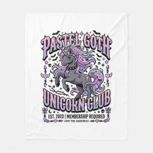 Unicorn Pastel Goth Unicorn Club Commercial Sticke Fleece Blanket