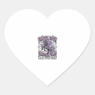 Unicorn Pastel Goth Unicorn Club Commercial Sticke Heart Sticker