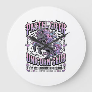 Unicorn Pastel Goth Unicorn Club Commercial Sticke Large Clock