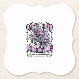 Unicorn Pastel Goth Unicorn Club Commercial Sticke Paper Coaster