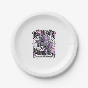 Unicorn Pastel Goth Unicorn Club Commercial Sticke Paper Plate