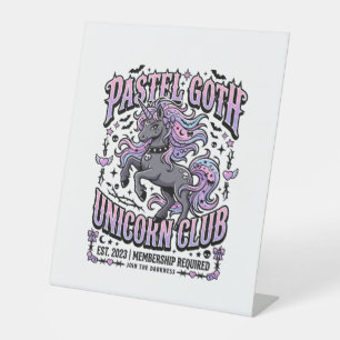 Unicorn Pastel Goth Unicorn Club Commercial Sticke Pedestal Sign