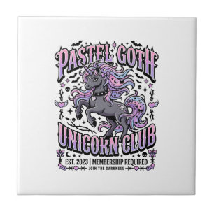 Unicorn Pastel Goth Unicorn Club Commercial Sticke Tile