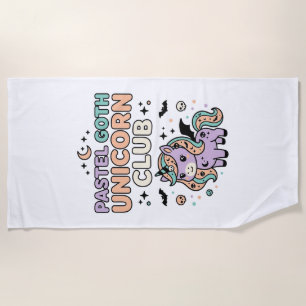 Unicorn Pastel Goth Unicorn Club Trendy Graphic Te Beach Towel