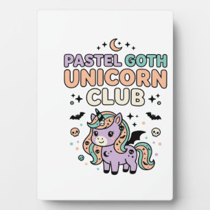Unicorn Pastel Goth Unicorn Club Trendy Graphic Te Plaque