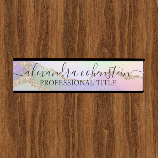 Unicorn Pastel Marble Agate Office Door Sign (Creator Uploaded)