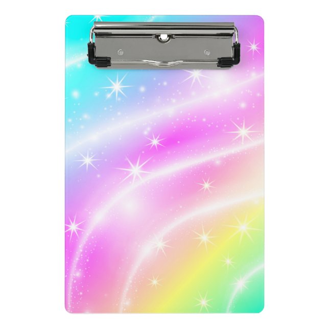 Unicorn Pastel Rainbow Colour Clipboard (Front)