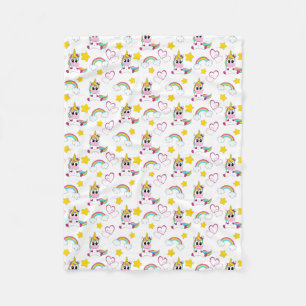 Unicorn pattern fleece blanket