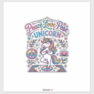 Unicorn Peace Love Pose Unicorn White Background S