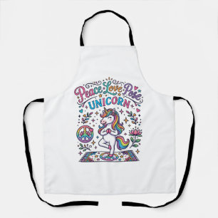 Unicorn Peace Love Pose Unicorn White Background S Apron