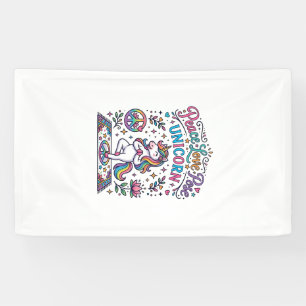 Unicorn Peace Love Pose Unicorn White Background S Banner