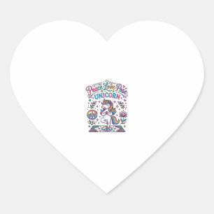Unicorn Peace Love Pose Unicorn White Background S Heart Sticker
