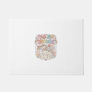 Unicorn Peace Love Unicorns Adorable Vector Design Doormat