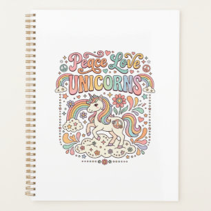 Unicorn Peace Love Unicorns Adorable Vector Design Planner