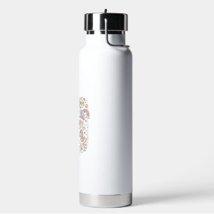 Unicorn Peace Love Unicorns Adorable Vector Design Water Bottle