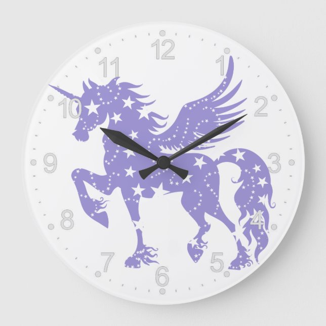 Unicorn  pegasus - Choose background colour Large Clock (Front)