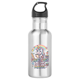Unicorn Pencilcorn School Magic Adorable Sticker a 532 Ml Water Bottle