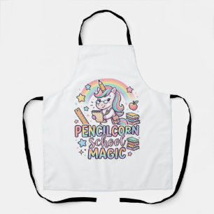 Unicorn Pencilcorn School Magic Adorable Sticker a Apron