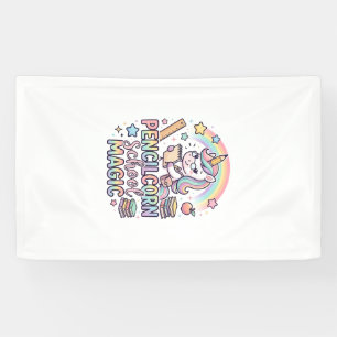 Unicorn Pencilcorn School Magic Adorable Sticker a Banner