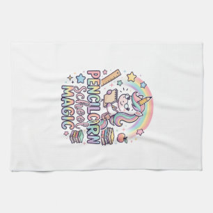 Unicorn Pencilcorn School Magic Adorable Sticker a Tea Towel