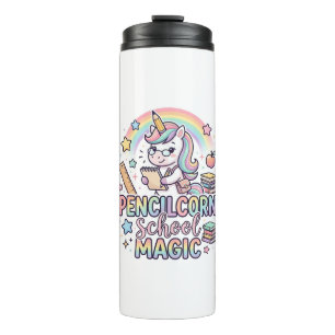 Unicorn Pencilcorn School Magic Adorable Sticker a Thermal Tumbler