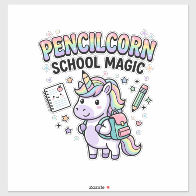 Unicorn Pencilcorn School Magic Charming Merch Des (Sheet)