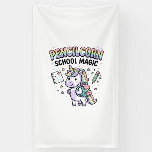Unicorn Pencilcorn School Magic Charming Merch Des Banner
