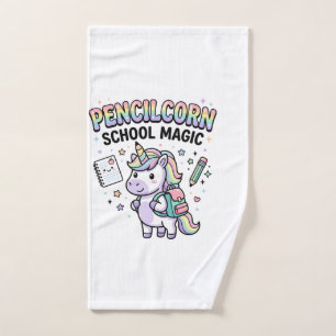 Unicorn Pencilcorn School Magic Charming Merch Des Hand Towel
