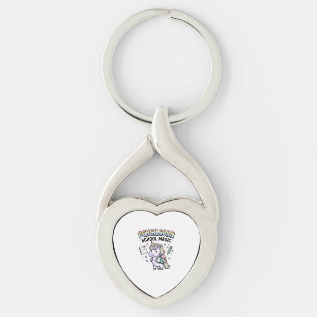 Unicorn Pencilcorn School Magic Charming Merch Des Key Ring (Front)