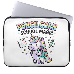 Unicorn Pencilcorn School Magic Charming Merch Des Laptop Sleeve