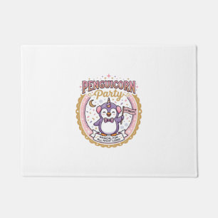 Unicorn Penguicorn Party POD Ready Zazzle Design_1 Doormat